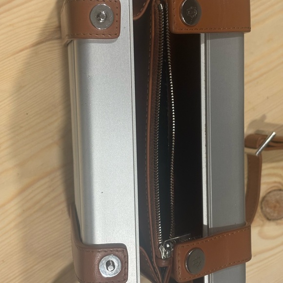 RIMOWA Silver Case with Tan Leather Accents - Picture 4 of 6